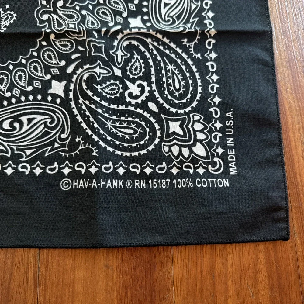 Harley Davidson Motorcycles Hummer Bandana Black White Orange Logo 21.25
